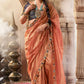 Anaita Designer Orange Weaving Soft Tissue Silk Saree With Designer Blouse
