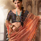Anaita Designer Orange Weaving Soft Tissue Silk Saree With Designer Blouse
