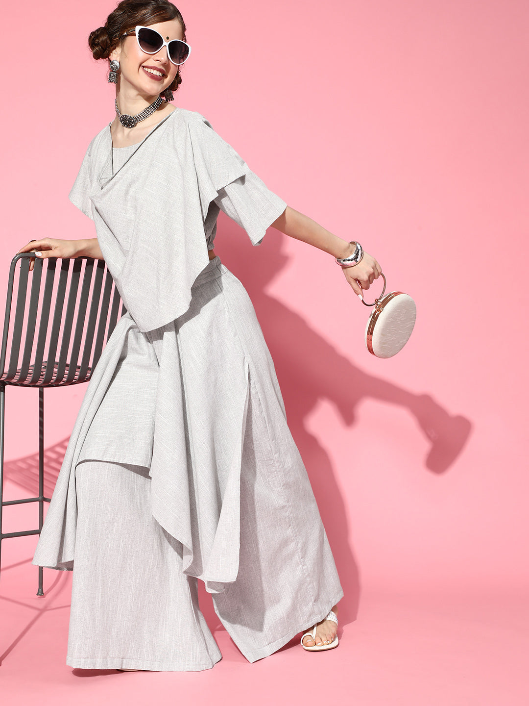 InWeave Grey Handloom Set - Swadesiicart