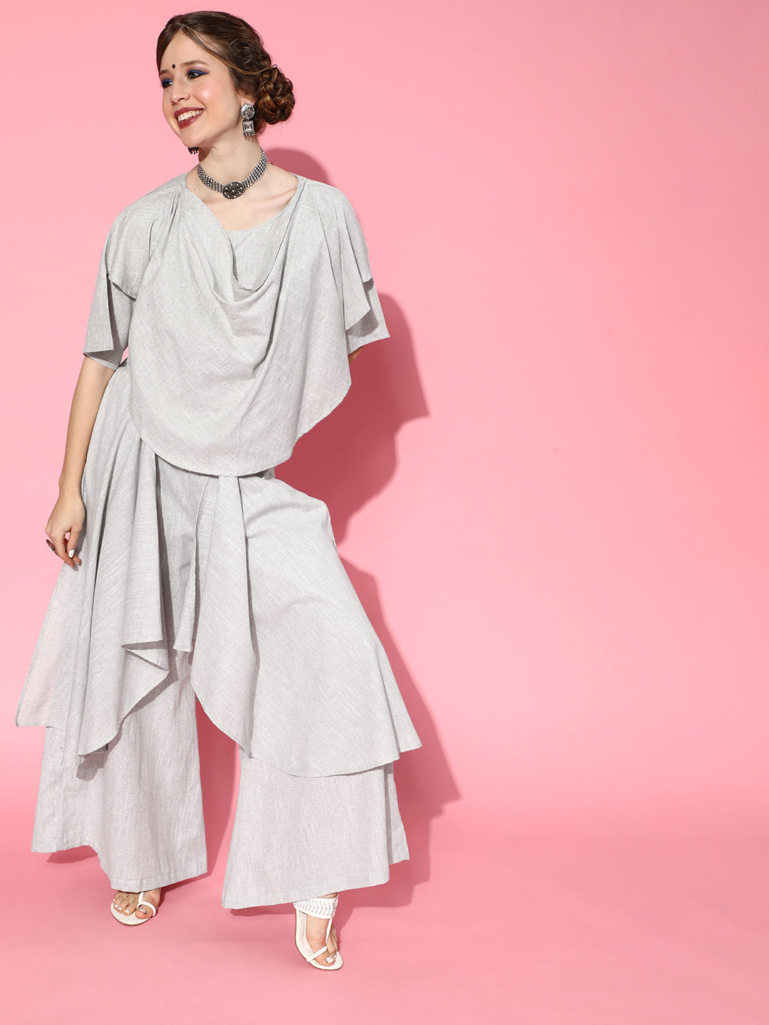 InWeave Grey Handloom Set - Swadesiicart