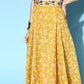 InWeave Yellow & White Chanderi Skirt Fusion Set - Swadesiicart