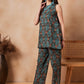 InWeave Aqua Pearl Abstract Printed Co Ords Set - Swadesiicart