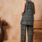 InWeave Aqua Pearl Abstract Printed Co Ords Set - Swadesiicart