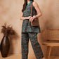 InWeave Aqua Pearl Abstract Printed Co Ords Set - Swadesiicart