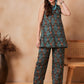 InWeave Aqua Pearl Abstract Printed Co Ords Set - Swadesiicart