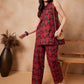 InWeave Red Abstract Printed Co Ords Set - Swadesiicart