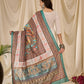 InWeave White Long Anarkali Rama Green Dupatta Set - Swadesiicart