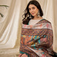 InWeave White Long Anarkali Rama Green Dupatta Set - Swadesiicart