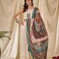 InWeave White Strappy Rama Green Dupatta Set - Swadesiicart