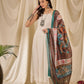 InWeave White Strappy Rama Green Dupatta Set - Swadesiicart