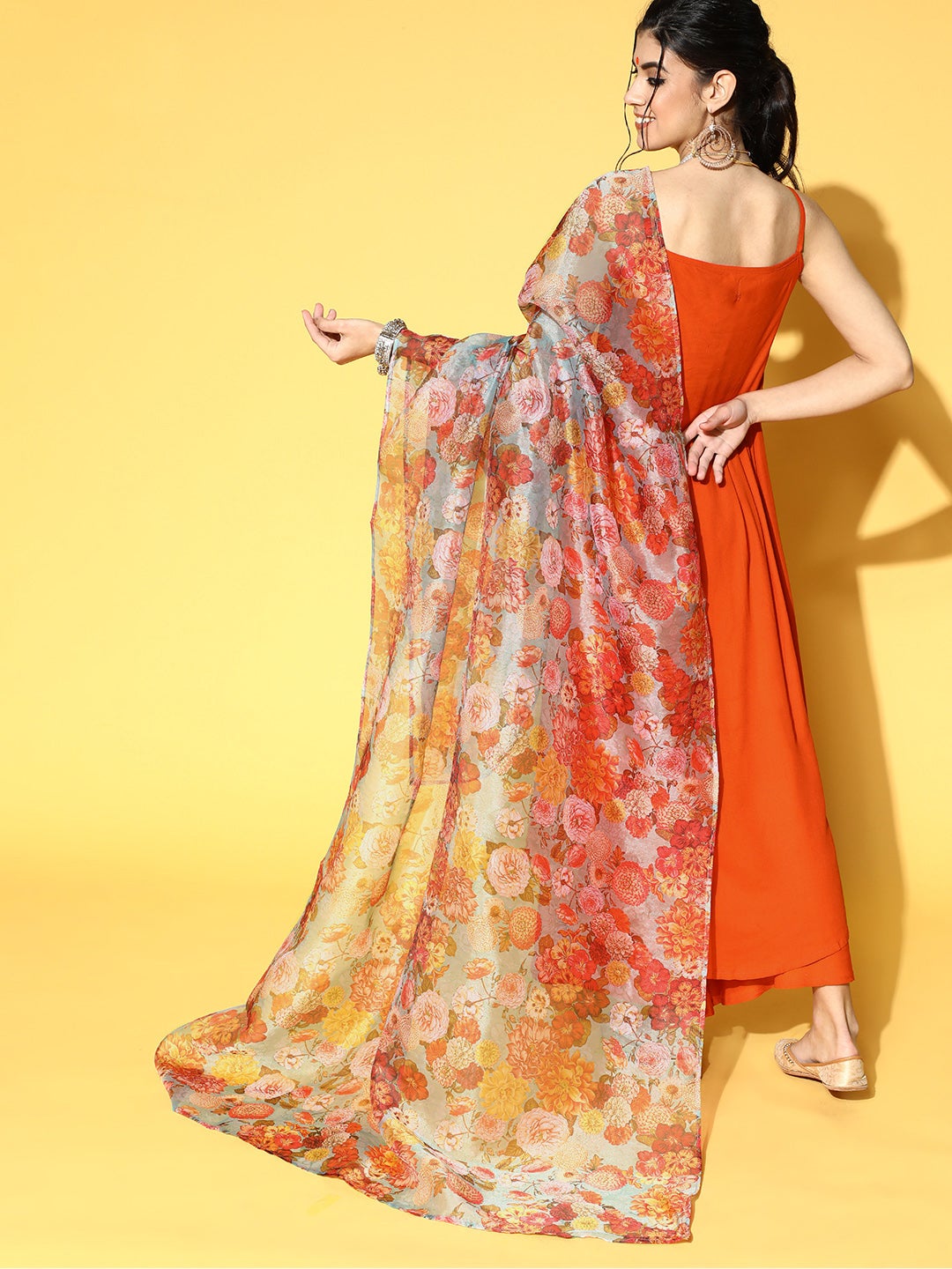 InWeave Orange Strappy Set - Swadesiicart