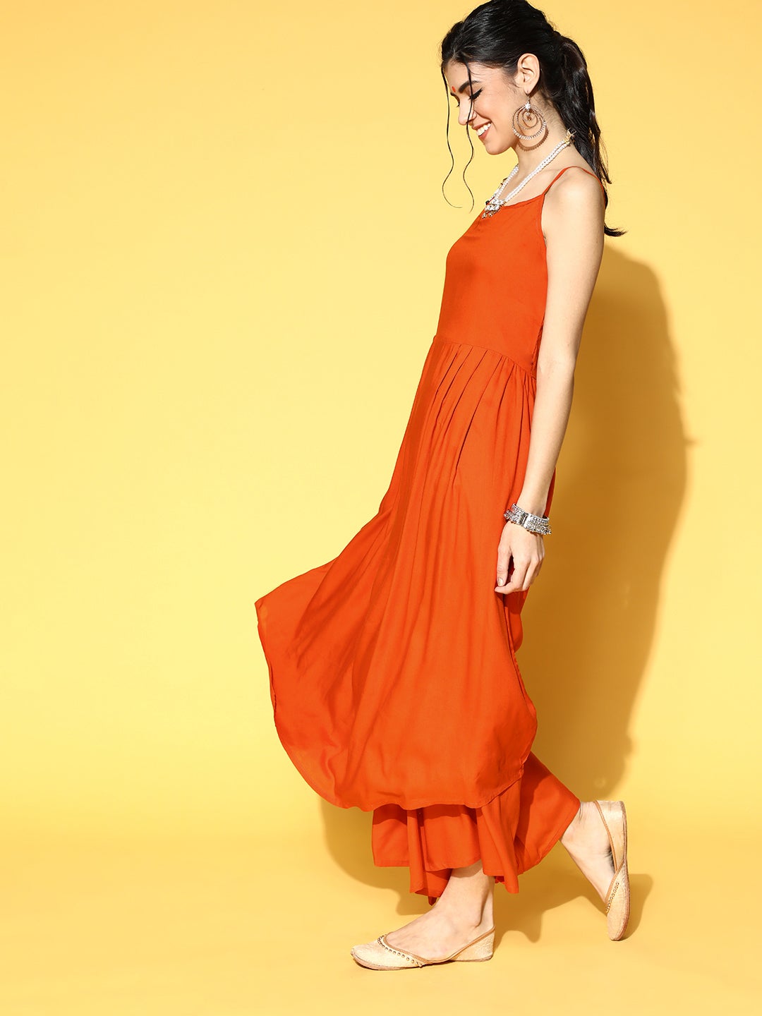 InWeave Orange Strappy Set - Swadesiicart