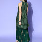 InWeave Green Gold Work Sharara Set - Swadesiicart