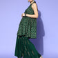 InWeave Green Gold Work Sharara Set - Swadesiicart