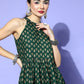 InWeave Green Gold Work Sharara Set - Swadesiicart
