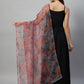 InWeave Black Strappy Set With Green Organza Dupatta - Swadesiicart