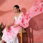 InWeave White Strappy Kurta Set With Pink Hand Print Dupatta - Swadesiicart