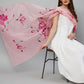 InWeave White Strappy Kurta Set - Pink Hand Print Dupatta - Swadesiicart