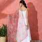 InWeave White Strappy Set With Green Organza Dupatta - Swadesiicart