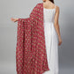InWeave White Strappy Set - Maroon Fosilk Dupatta - Swadesiicart