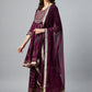 InWeave Wine Gota Mirror Sharara Set - Swadesiicart