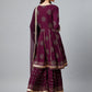 InWeave Wine Gota Mirror Sharara Set - Swadesiicart