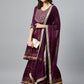 InWeave Wine Gota Mirror Sharara Set - Swadesiicart