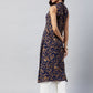InWeave Women's Blue Jaal Print Halter Kurta Set - Swadesiicart