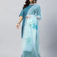 InWeave Women's Ocean Blue Bandhej Sharara Set Blue Hand Print Dupatta - Swadesiicart