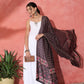 InWeave White Strappy Set With Black Pink Ethnic Print Cotton Dupatta - Swadesiicart
