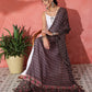 InWeave White Strappy Set With Black Pink Ethnic Print Cotton Dupatta - Swadesiicart