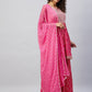 InWeave Women's Pink Embroided Bandhani Kurta Sharara Set - Swadesiicart