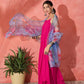 InWeave Fuchsia Strappy Set With Blue Fuchsia Organza Dupatta - Swadesiicart