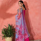 InWeave Fuchsia Strappy Set With Blue Fuchsia Organza Dupatta - Swadesiicart