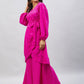 InWeave Women's Magenta Tie Up Kurta Palazzo Set - Swadesiicart