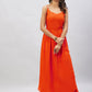 InWeave Women's Solid Orange Strappy Kurta Set - Swadesiicart