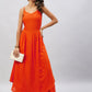 InWeave Women's Solid Orange Strappy Kurta Set - Swadesiicart