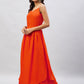InWeave Women's Solid Orange Strappy Kurta Set - Swadesiicart