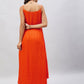 InWeave Women's Solid Orange Strappy Kurta Set - Swadesiicart