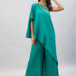 InWeave Women's Teal One Shoulder Kurta Set With Gota Work - Swadesiicart