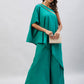 InWeave Women's Teal One Shoulder Kurta Set With Gota Work - Swadesiicart