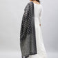InWeave Women's Cream Anarkali Kurta Set With Black Chintz Print Dupatta - Swadesiicart