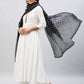 InWeave Women's Cream Anarkali Kurta Set With Black Chintz Print Dupatta - Swadesiicart