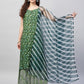 InWeave Women's Green Bagh Spaghetti Kurta Set W Green Le Dupatta - Swadesiicart