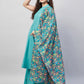 InWeave Women's Teal Lurex Boho Kurta Set W Teal Camelia Cr Dupatta - Swadesiicart