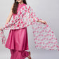InWeave Women's Fuchsia Lurex Boho Kurta Set W White Fuchsia Ge Dupatta - Swadesiicart