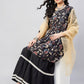 InWeave Black Tropical Sharara Set Gold Or Dupatta - Swadesiicart