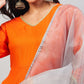 InWeave Women's Orange Gota Long Kurta Set W Grey Gota Or Dupatta - Swadesiicart