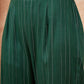 InWeave Women's Pine Green Lurex High Low Angrakha Tie Up Kurta Set - Swadesiicart