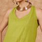 InWeave Women's Lime Green Lurex Neck Patti Halter Kurta Pant Set - Swadesiicart